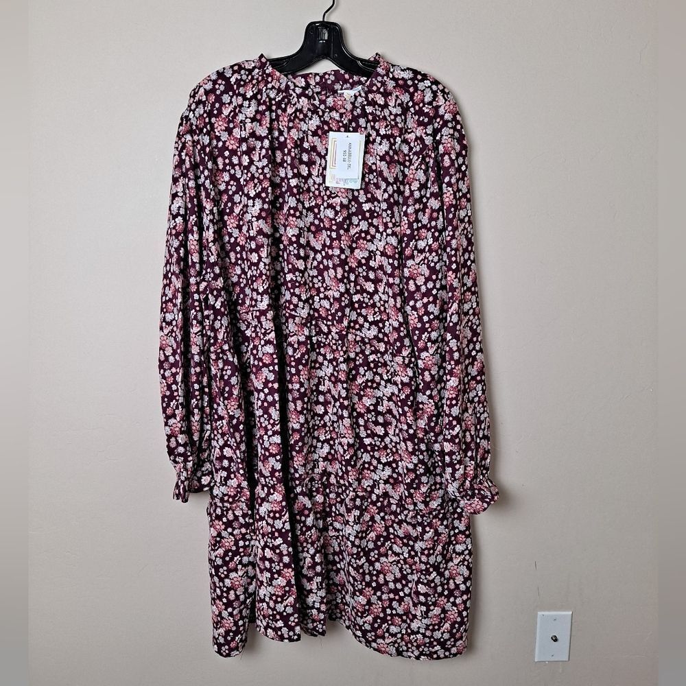 NWT LuLaRoe Floral Annabelle Ruffle Tiered Long Sleeve Boho Peasant Dress S…
